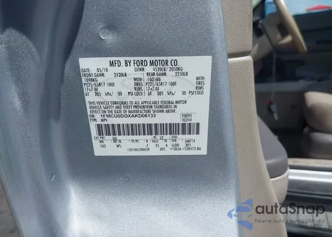 2010 Ford Escape Xlt z USA, uszkodzony, nr VIN 1FMCU0DGXAKD06133